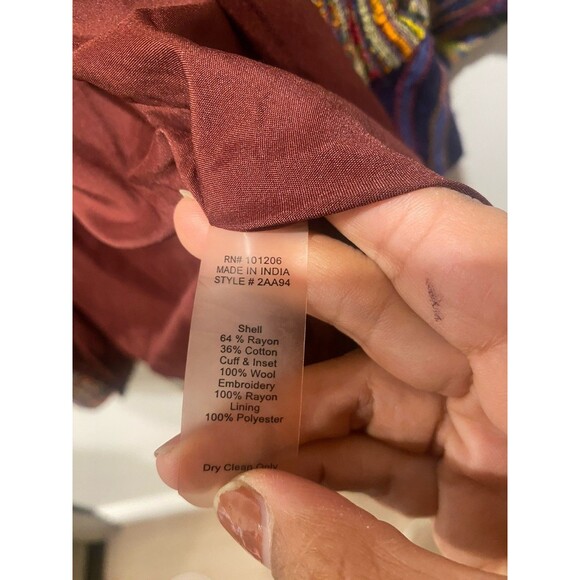 Soft Surroundings Open front Kimono jacket embroidered Cottagecore Boho Sz L - Picture 8 of 9